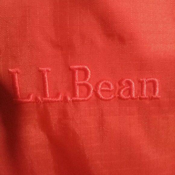L.L. Bean Orange Rain Jacket Men Large Mesh Lined Nylon Full Zip Hooded 284386 - Picture 11 of 11